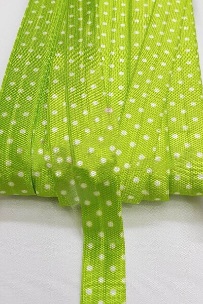 Limelia Bandă elastică pentru păr cu buline verzi 1,5 cm