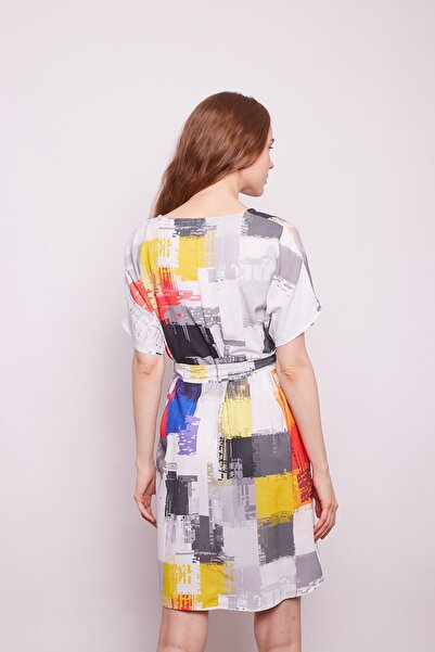 Jument Καλοκαιρινό ύφασμα με σχέδια που δεν δείχνει τα εσωτερικά ρούχα Λινό με υφή με κορδόνια με κορδόνια στη μέση-μοτίβο ουράνιο τόξο