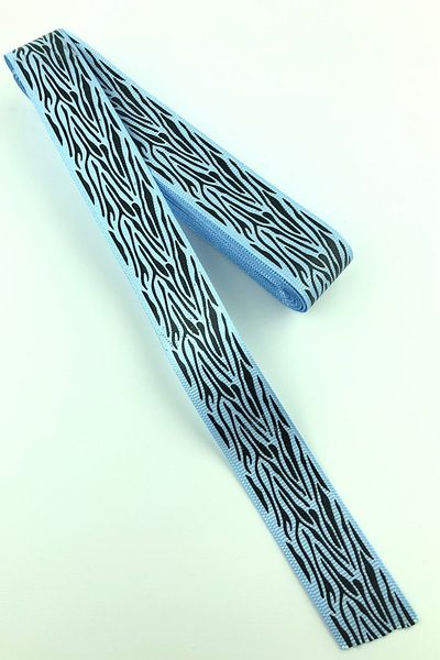 Limelia Blue Zebra Pattern Printed Grosgrain Ribbon 10 Mt