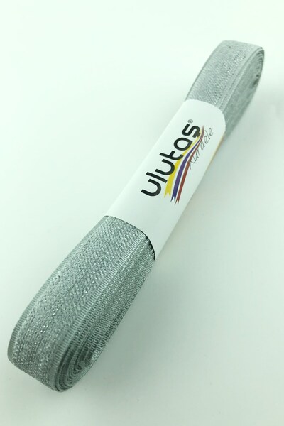 Limelia Panglică cu efect de catifea gri 1,5 cm