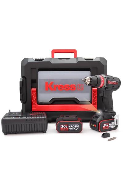 Kress KUA72.1 20Volt/4.0Ah Li-ion Çift Akülü Kömürsüz Profesyonel Şarjlı Matkap
