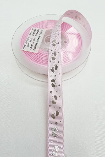 Limelia Panglică cu grosgrain galben auriu roz, tematică pentru bebeluși, 1,5 cm