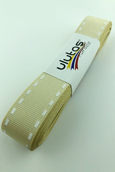 Limelia Panglică Bej cu imprimeu Grosgrain 2,5 cm