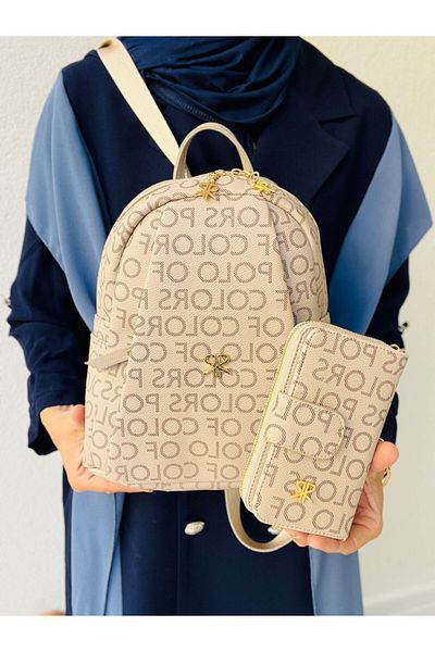 Çanta Trend Rucsac Polo Of Colors cu 9 compartimente și curea de umăr reglabilă