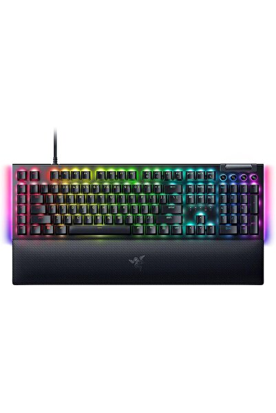 RAZER USB-A BlackWidow V4 Keyboard with RGB lighting, macro keys, and wrist r...