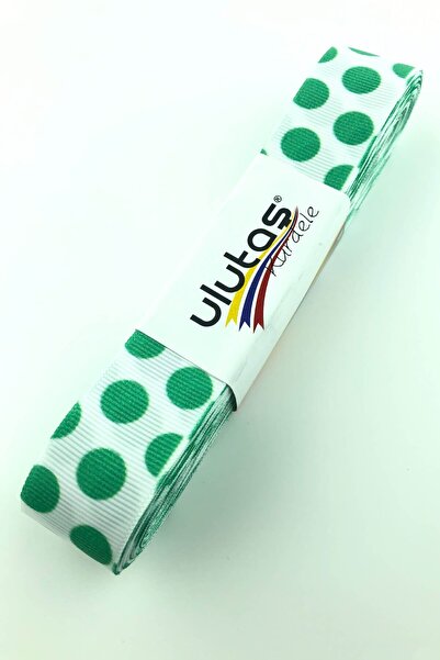 Limelia Panglică grosieră cu buline verde mentă 10 m