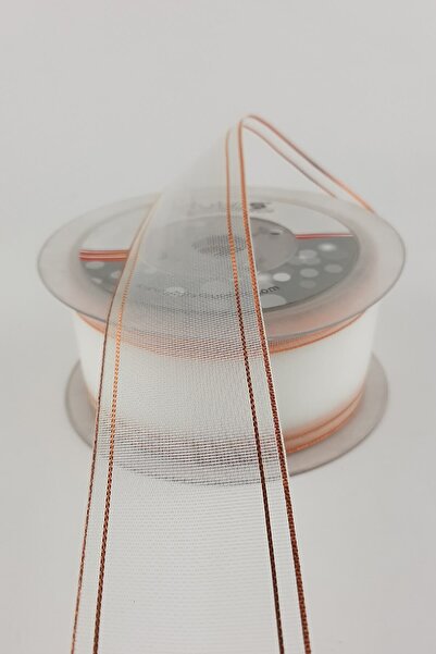 Limelia Panglică din șifon cu sclipici de culoare portocalie 20 m