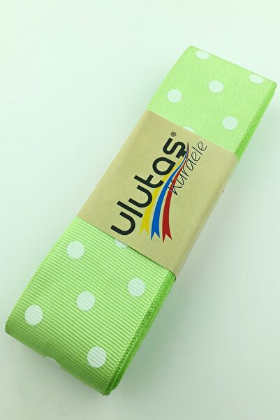 Limelia Відкрита зелено-біла стрічка в горошок 4 см