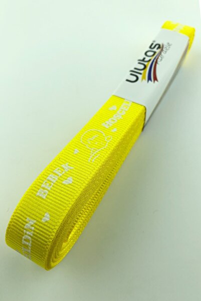 Limelia Panglică galbenă de bun venit pentru bebeluș cu imprimeu Grosgrain 1,...