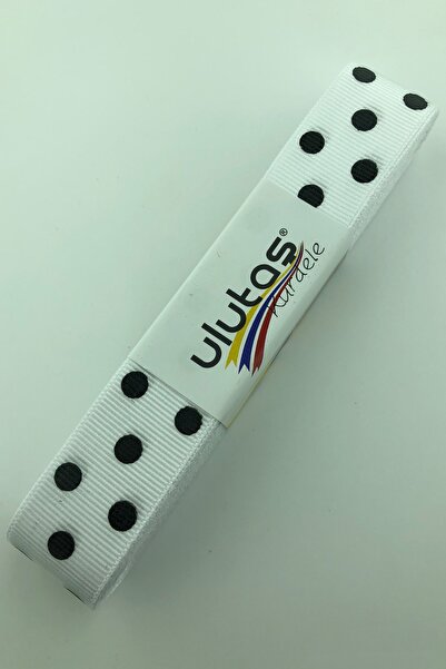 Limelia Panglică Grosgrain Albă Neagră Cu Buline 2,5 cm