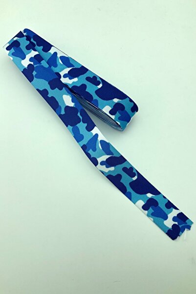 Limelia Синя камуфлажна панделка с дребен принт, 10 м