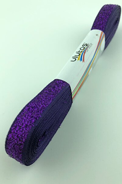 Limelia Panglică cu sclipici din catifea mov 1 cm