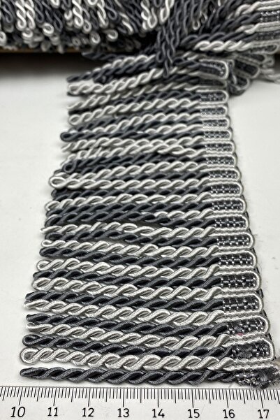 Limelia Koyu Açık Gri Bulyon Saçak Püskül