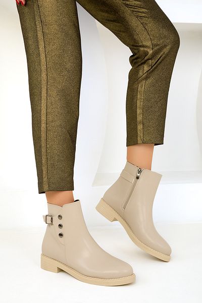 SOHO Beige Bootie Women's Boots 19590