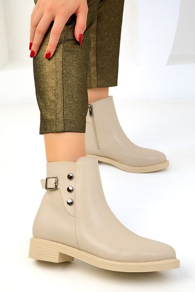 SOHO Beige Bootie Women's Boots 19590