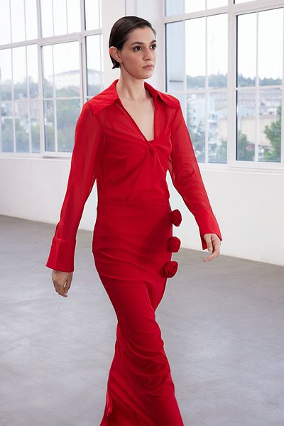 Trendyol Collection Лимитирана серия червена шифонена блуза - Yoryo Tpraw25Bz00005