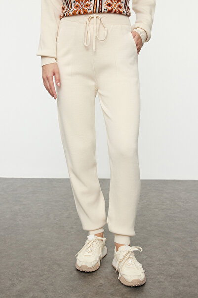 Trendyol Collection Köves kapucnis etnikai mintás kötöttáru alsó felső szett TWOAW25AU00063