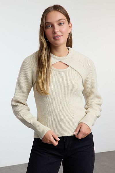 Trendyol Collection Pulover bolero cu textura moale - TWOAW25KZ00020