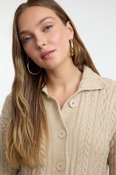 Trendyol Collection Soft Textured Polo Collar Knitwear Cardigan - Twoaw25Hi00059