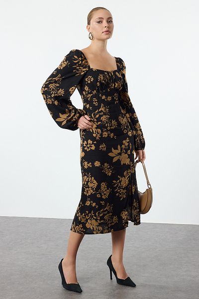 Trendyol Collection Színes virágmintás midi ruha - TWOAW24EL00865