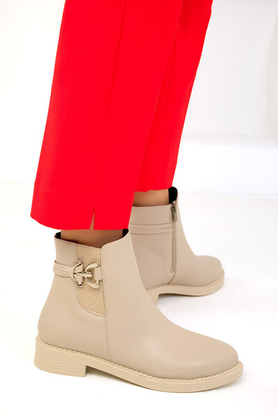 SOHO Γυναικείες μπότες Beige Bootie - Μοντέλο 19585