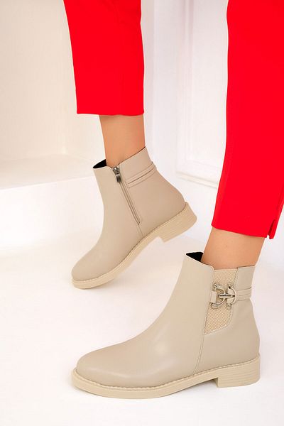 SOHO Γυναικείες μπότες Beige Bootie - Μοντέλο 19585