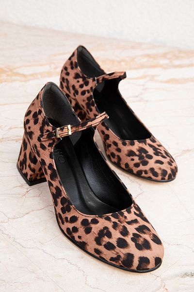 SOHO Leopard Patterned Women's Classic Heeled Shoes - 19672