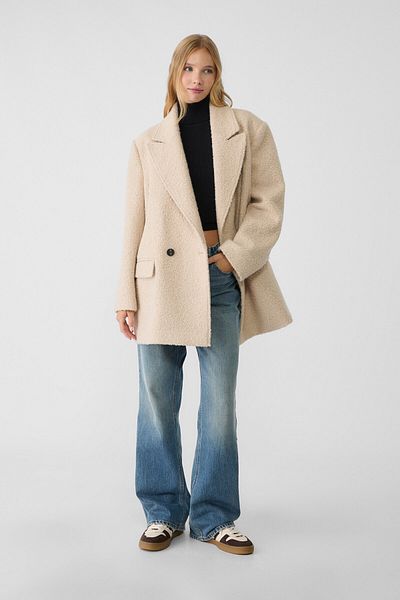 Stradivarius Suni Kürklükısa Kaban
