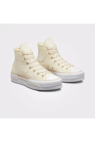 Converse Chuck Taylor All Star Lift Platform Outline Sketch Kadın Krem Sneake