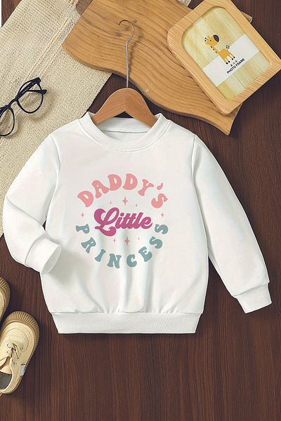 ŞAPKAKİDS Специален дизайн, детски суитшърт "Daddy's Little Princess Oversize", 12267