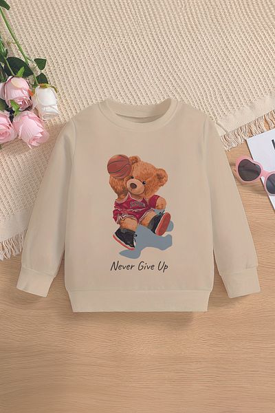 ŞAPKAKİDS Детски суитшърт All Star Bear Premium Oversize - 12738