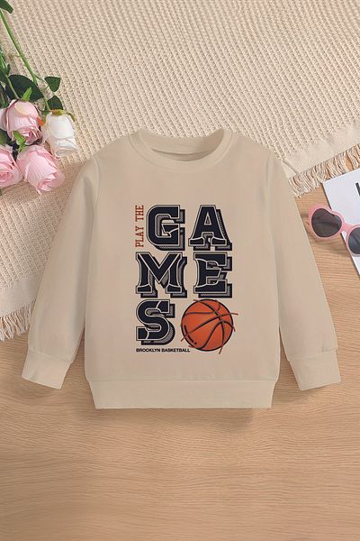 ŞAPKAKİDS Детски суитшърт с принт Play The Games - голям размер - 12818