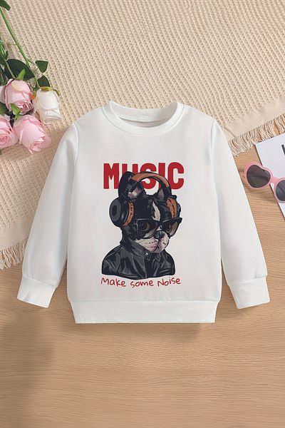 ŞAPKAKİDS Детски суитшърт Premium Music Make Some Noise Oversize 12792