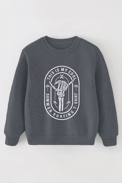 ŞAPKAKİDS Специален дизайн This Is My Cool 3 Thread Oversize Boy Sweatshirt 12363