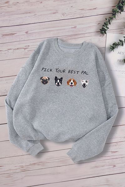 ŞAPKAKİDS Премиум детски суитшърт Pick Your Best Pal Puppy Oversize 12783