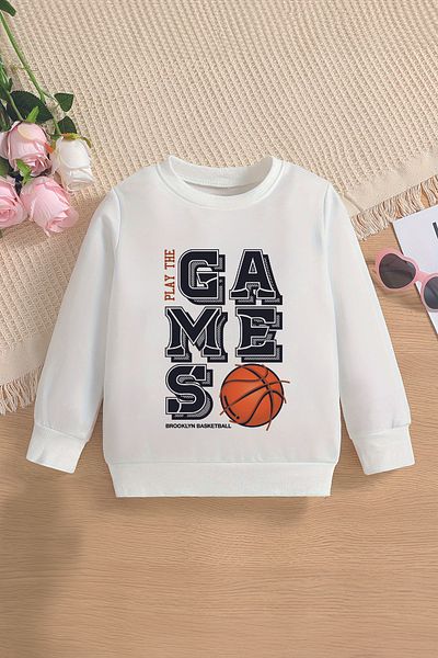 ŞAPKAKİDS Детски суитшърт с принт Play The Games - голям размер - 12818