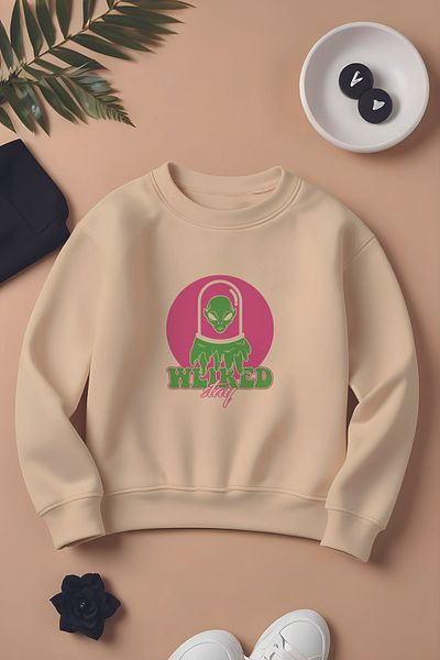 ŞAPKAKİDS Специален дизайн Weired Stay Oversize детски суитшърт 12435