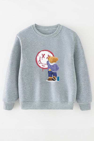 ŞAPKAKİDS Детски суитшърт с бохо щампа Painter Oversize - специален дизайн 11007