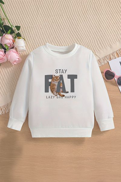 ŞAPKAKİDS Специален дизайн, детски суитшърт с голям размер Fat Cat 12653