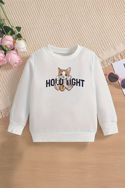 ŞAPKAKİDS Детски суитшърт Premium Hold High Cat Oversize - 12808