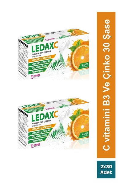 LedaPharma Ledax Vitamin C 1000mg - 30 Sachets 2 Boxes