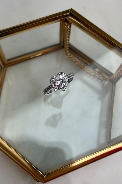 Modex Zircon Stone Adjustable Heart Ring