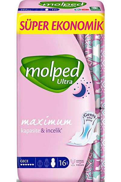 Molped Ultra Hijyenik Ped Anatomik Gece Süper Ekonomik 16 Lı