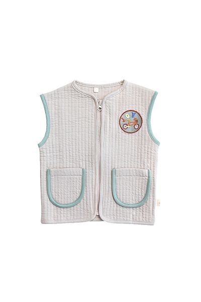 Miela Kids Contrast Piping Quilted Vest