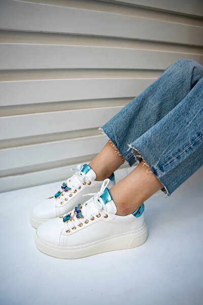 LAMİNTA Winx Blue Astroturf Sole Charm Detailed Women's Sneakers - 4cm