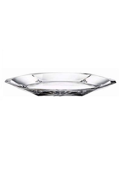 Paşabahçe 2 Pieces Nude Reflection Series Glass Crystal Serving Plate, Presentation Dish, Presentation Plate 68197