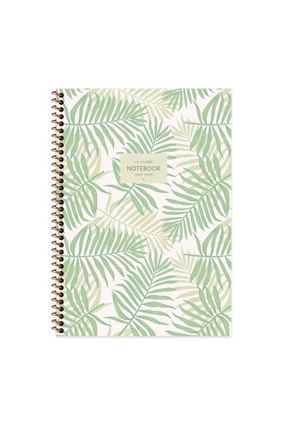 KESKİN COLOR دفتر ملاحظات مخطط مقاس A4 La Plume Leaves باللون الأخضر