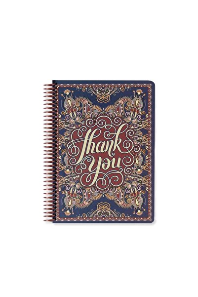 KESKİN COLOR Çizgili Sert Kapak Spiralli Wallart Defter Thank You 17x24
