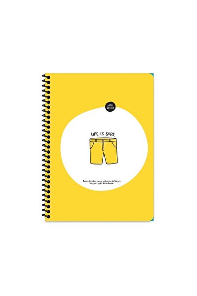 Hisli Şeyler دفتر ملاحظات مخطط مقاس 18.5x25 - الحياة عبارة عن شورت