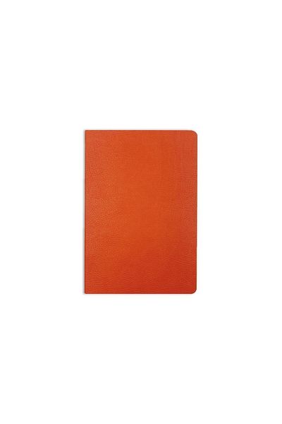 KESKİN COLOR 13.5x19.5 Vivid Striped Thermo Leather Notebook - Orange